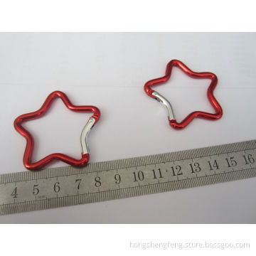 Red Color Star Shape Aluminum Carabiner Hook